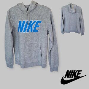 Nike Pull Over Sweater Hooded Long Sleeve Gray Cotton Blend  Mens Medium